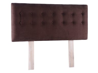 RESPALDO BODEVIR BOTONE FELPA 1.5 PLAZAS MADERA CHOCOLATE - 2