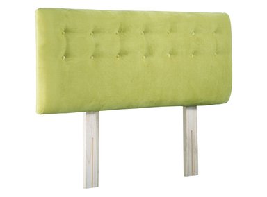 RESPALDO BODEVIR BOTONE FELPA PISTACHO 1.5 PLAZAS MADERA VERDE - 2
