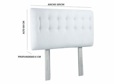 RESPALDO BODEVIR BOTONE FELPA PISTACHO 1.5 PLAZAS MADERA VERDE - 5
