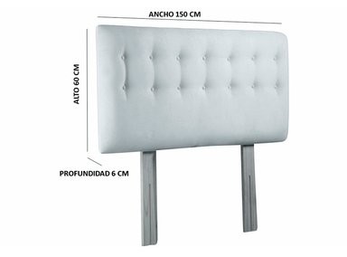 RESPALDO BODEVIR BOTONE FELPA 2 PLAZAS MADERA NEGRO - 5