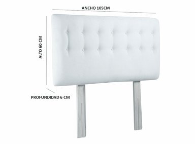 RESPALDO BODEVIR BOTONE PU 1.5 PLAZAS MADERA BEIGE - 5