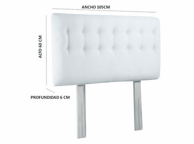 RESPALDO BODEVIR BOTONE PU 1.5 PLAZAS MADERA NEGRO - 4