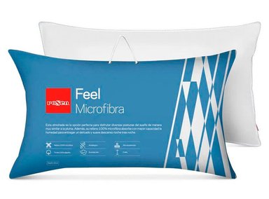 SET 2 ALMOHADAS ROSEN FEEL KING 90 X 50 CM ALGODÓN MICROFIBRA BLANCO - 2