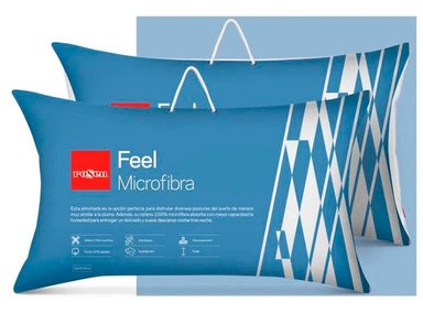 SET 2 ALMOHADAS ROSEN FEEL KING 90 X 50 CM ALGODÓN MICROFIBRA BLANCO - 1