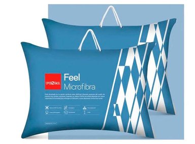 SET 2 ALMOHADAS ROSEN FEEL 70 X 50 CM ALGODÓN MICROFIBRA BLANCO - 1