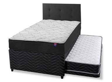 JUEGO DE DORMITORIO FLEX CAMA EUROPEA THERAPEDIC PLUS 1.5 PLAZAS + RESPALDO ROYAL NEGRO - 2