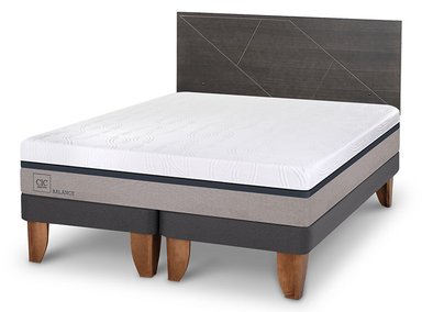JUEGO DE DORMITORIO CIC CAMA EUROPEA NEW BALANCE BD 2 PLAZAS + RESPALDO VILLARRICA GRIS - 2