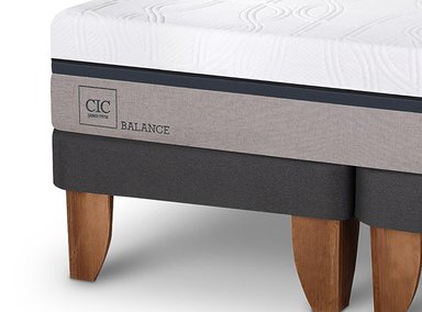 JUEGO DE DORMITORIO CIC CAMA EUROPEA NEW BALANCE BD 2 PLAZAS + RESPALDO VILLARRICA GRIS - 4