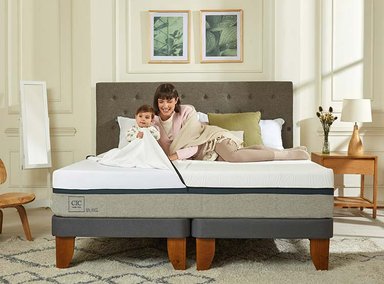 JUEGO DE DORMITORIO CIC CAMA EUROPEA NEW BALANCE BD 2 PLAZAS + RESPALDO VILLARRICA GRIS - 7