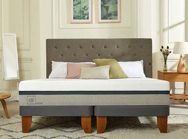 JUEGO DE DORMITORIO CIC CAMA EUROPEA NEW BALANCE BD 2 PLAZAS + RESPALDO VILLARRICA GRIS - 8