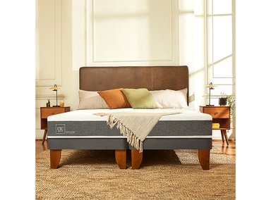 JUEGO DE DORMITORIO CIC CAMA EUROPEA DUBLIN ORTOPEDIC BD 2 PLAZAS + SET GRIS - 8