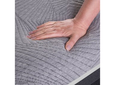 JUEGO DE DORMITORIO CIC CAMA EUROPEA VILLARRICA HYBRID INFINITY 2 PLAZAS + RESPALDO GRIS - 5