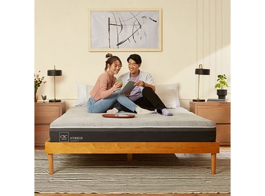 JUEGO DE DORMITORIO CIC CAMA EUROPEA VILLARRICA HYBRID INFINITY 2 PLAZAS + RESPALDO GRIS - 7