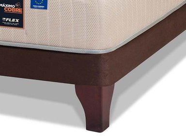 JUEGO DE DORMITORIO FLEX CAMA EUROPEA MÁXIMO COBRE 2 PLAZAS + RESPALDO TUBULAR BEIGE - 3