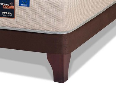 JUEGO DE DORMITORIO FLEX CAMA EUROPEA MÁXIMO COBRE KING + RESPALDO TUBULAR BEIGE - 3