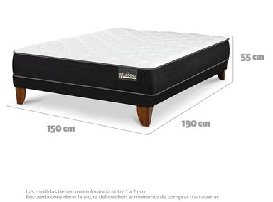 CAMA EUROPEA CIC PLUS BELSOGNO 2 PLAZAS NEGRO - 3
