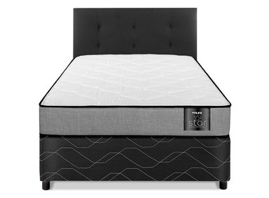 JUEGO DE DORMITORIO FLEX CAMA AMERICANA STAR 1.5 PLAZAS + RESPALDO ROYAL NEGRO - 2