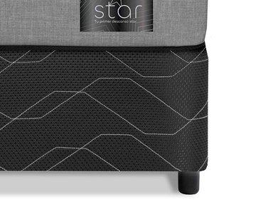 JUEGO DE DORMITORIO FLEX CAMA AMERICANA STAR 1.5 PLAZAS + RESPALDO ROYAL NEGRO - 3