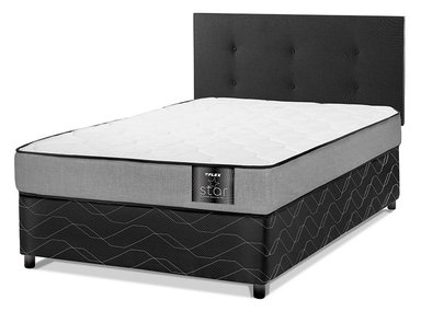 JUEGO DE DORMITORIO FLEX CAMA AMERICANA STAR 1.5 PLAZAS + RESPALDO ROYAL NEGRO - 1