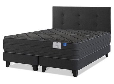 CAMA EUROPEA 2 PLAZAS BLACK BASE DIVIDIDA + RESPALDO ROYAL FLEX - 2