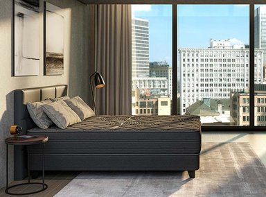 CAMA EUROPEA 2 PLAZAS BLACK BASE DIVIDIDA + RESPALDO ROYAL FLEX - 5