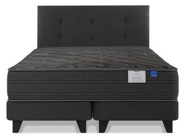 CAMA EUROPEA 2 PLAZAS BLACK BASE DIVIDIDA + RESPALDO ROYAL FLEX - 1