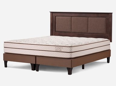 JUEGO DE DORMITORIO ROSEN CAMA EUROPEA AUTONOMY LAND 2 PLAZAS CAFÉ + RESPALDO RACHEL - 2