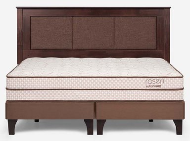 JUEGO DE DORMITORIO ROSEN CAMA EUROPEA AUTONOMY LAND 2 PLAZAS CAFÉ + RESPALDO RACHEL - 1