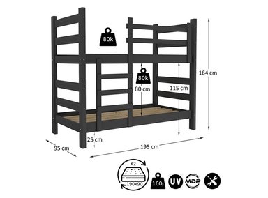 CAMAROTE BE DESIGN ESSENCIALE CR NEGRO 1 PL - 4