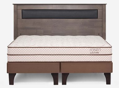 JUEGO DE DORMITORIO ROSEN CAMA EUROPEA AUTONOMY LAND BD 2 PLAZAS + RESPALDO FERRARA - 1