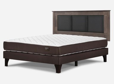 JUEGO DE DORMITORIO ROSEN CAMA EUROPEA ERGO T NEW BN 2 PLAZAS + RESPALDO RACHEL GRIS - 2