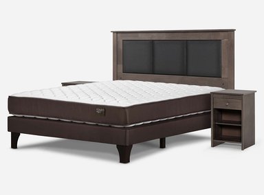 JUEGO DE DORMITORIO ROSEN CAMA EUROPEA ERGO T NEW BN 2 PLAZAS + SET RACHEL GRIS - 2