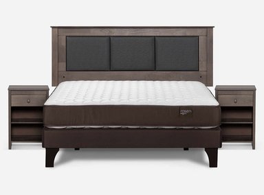 JUEGO DE DORMITORIO ROSEN CAMA EUROPEA ERGO T NEW BN 2 PLAZAS + SET RACHEL GRIS - 1