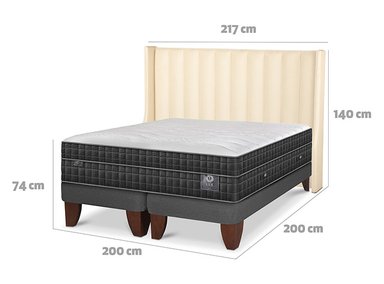 JUEGO DE DORMITORIO CIC CAMA EUROPEA LUX SÚPER KING + RESPALDO PANARO - 3
