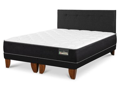 JUEGO DE DORMITORIO BELSOGNO CAMA EUROPEA PLUS BD 2 PLAZAS + RESPALDO BLACK - 2