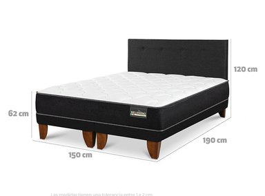 JUEGO DE DORMITORIO BELSOGNO CAMA EUROPEA PLUS BD 2 PLAZAS + RESPALDO BLACK - 3