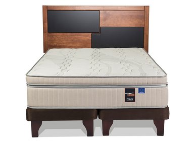JUEGO DE DORMITORIO FLEX CAMA EUROPEA MAX COBRE MAXIMO BD BOX 2 PLAZAS CHOCOLATE + RESPALDO COLONIA - 2