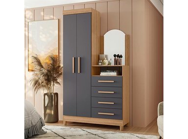 CÓMODA VEKKA HOME CAPRI GREY 2P 4C - 7