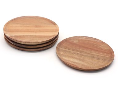 SET PLATOS RIPLEY HOME ACACIA REDONDO MADERA 4 PIEZAS - 2