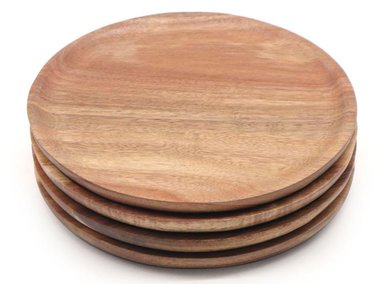 SET PLATOS RIPLEY HOME ACACIA REDONDO MADERA 4 PIEZAS - 1