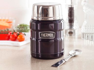 TERMO THERMOS COMIDA KING CON CUCHARA NEGRO 470ML - 3