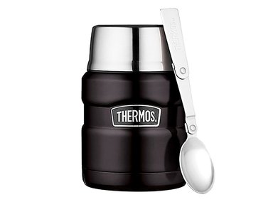 TERMO THERMOS COMIDA KING CON CUCHARA NEGRO 470ML - 1