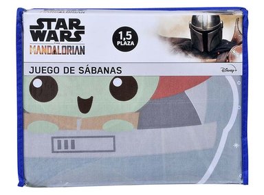 JUEGO DE SÁBANAS DISNEY STAR WARS MANDALORIN 1.5 PLAZAS CELESTE ESTAMPADO - 3