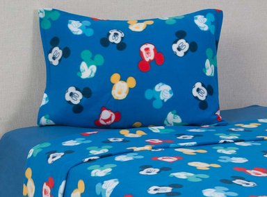 JUEGO DE SÁBANAS DISNEY POLAR MICKEY 1.5 PLAZAS AZUL ESTAMPADO - 1