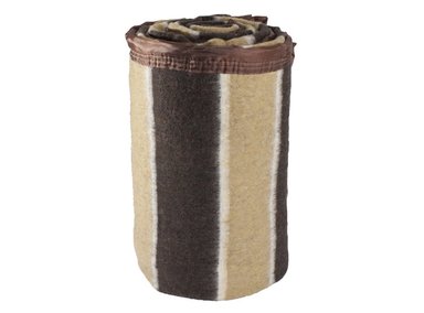 FRAZADA ANDES LISTADA 2 PLAZAS 210 X 200 CM BEIGE CAFE - 1
