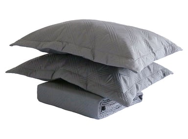 CUBRECAMA QUILT ANDES 1.5 PLAZAS GRIS AZULADO LISO MARENGO - 2