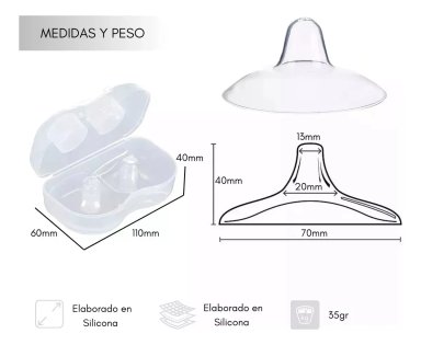PROTECTORES DE PEZONES PARA LACTANCIA DE SILICON CON ESTUCHE - 3