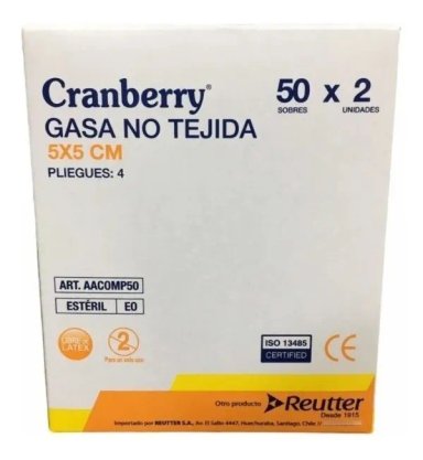 GASA ESTÉRIL 5X5- CAJA 50 SOBRES X 2 CRANBERRY - 3