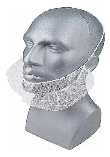 CUBRE BARBA DESECHABLE CON ELASTICO 100UNI TRESOR BLANCO - 4