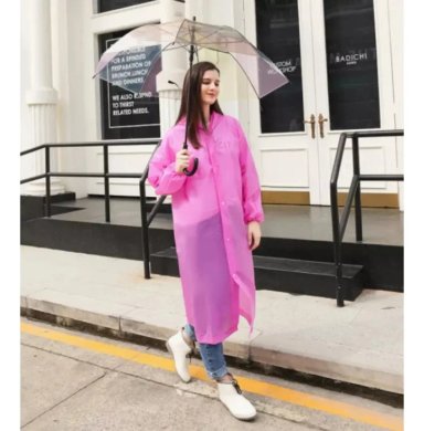CAPA PONCHO IMPERMEABLE LLUVIA UNISEX ADULTO UNIDAD ROSADO - 3